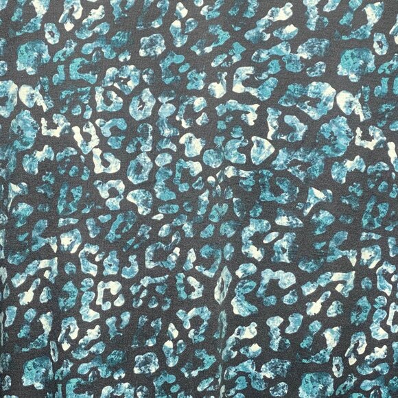 LuLaRoe 3XL Blue & Black Leopard Print Pocket Dress Long Sleeve - Picture 3 of 11